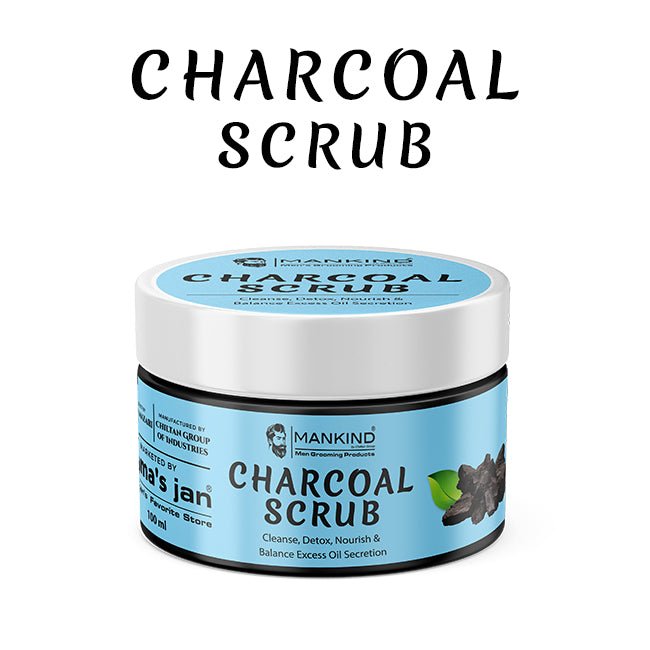 Charcoal Face & Body Scrub – Exfoliates Dead Flaky Skin, Removes Blackhead, Acne & Acne Scars, Minimizes Pores - ChiltanPure