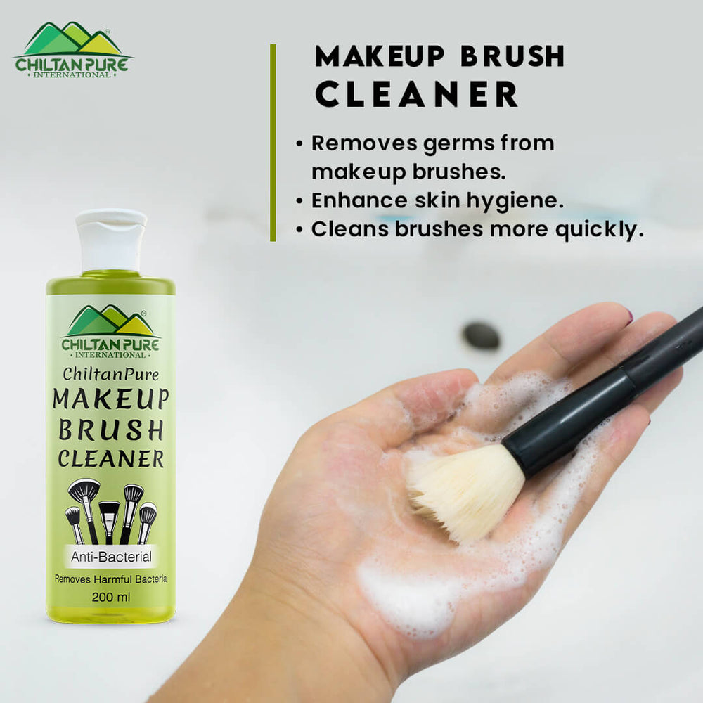 ChiltanPure Anti-Bacterial Makeup Brush & Puff Cleaner 200ml – Removes Bacteria, Washes Away Traces of Dirt, Makeup, Oil, & Debris from Makeup Brushes 200ml - ChiltanPure