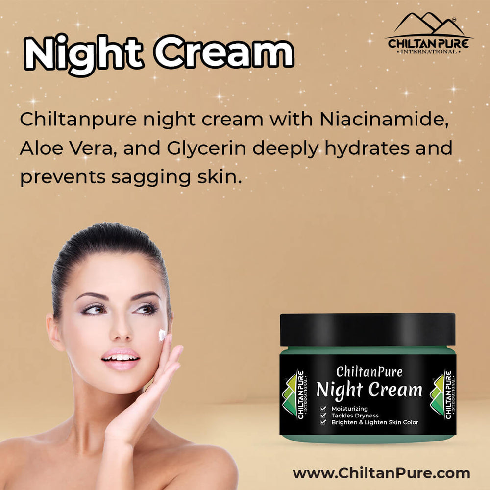ChiltanPure Night Cream – Boosts Collagen, Tackles dryness & Prevents Skin from Sagging 50ml - ChiltanPure
