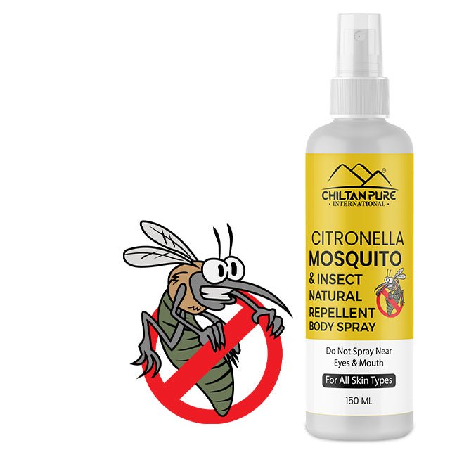 Citronella Mosquito Natural Repellent Body Spray – Works against mosquito, Eliminate infections, Contain Anti-inflammatory properties – 100% natural 150ml - ChiltanPure