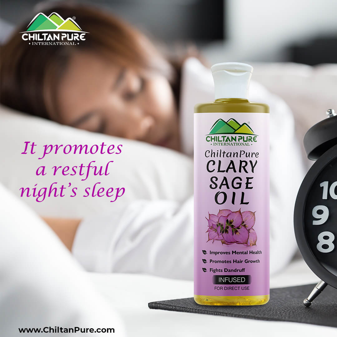 Clary Sage Infused Oil – Acts as an Aphrodisiac, Promotes Relaxation, Reduces Convulsions & Spasms 200ml - ChiltanPure