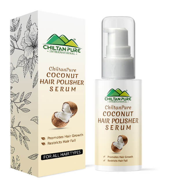 Coconut Hair Polisher Serum – Moisturizes Dry Hairs, Improves Scalp Health & Restricts Hair fall 50ml - ChiltanPure
