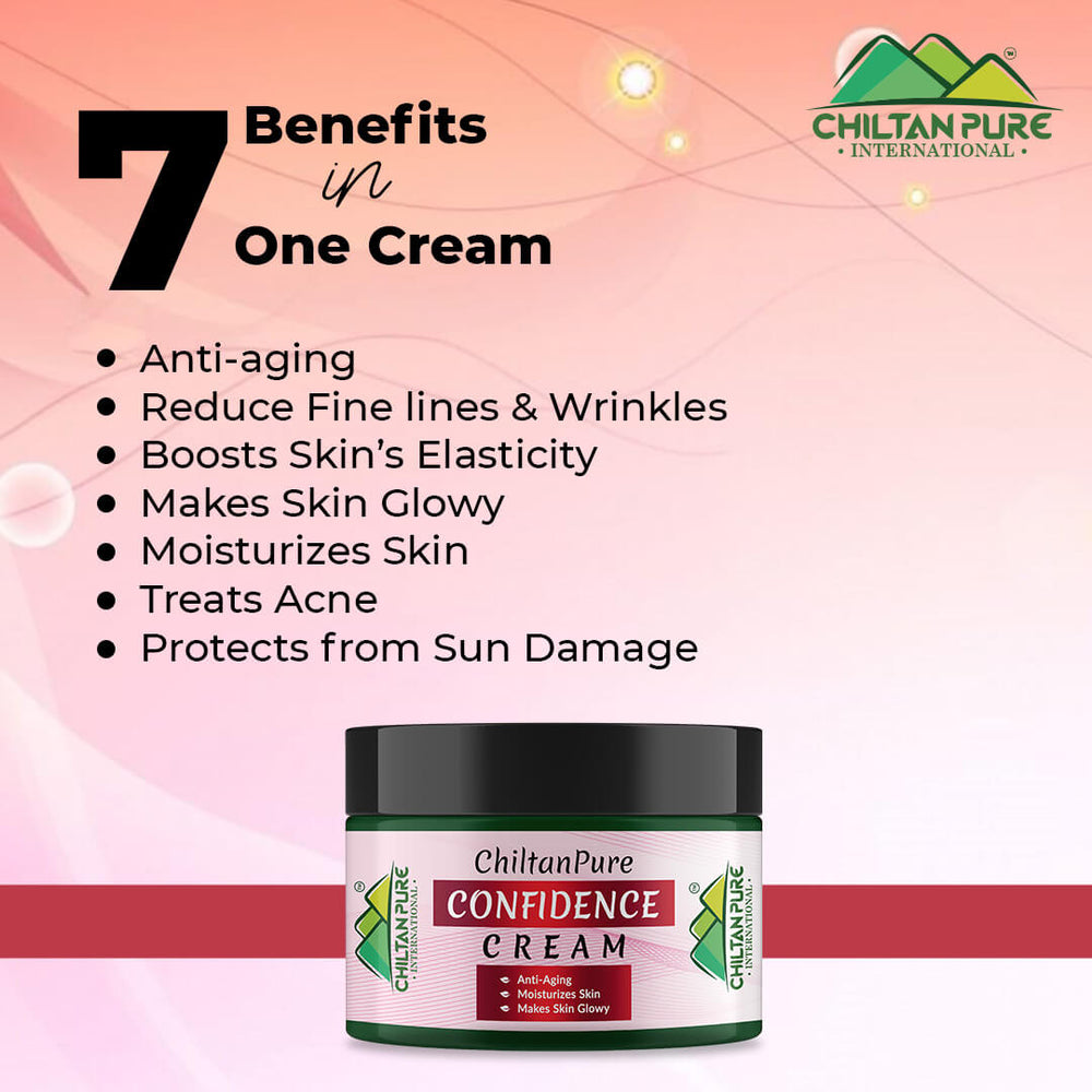Confidence Cream - Anti–Aging, Treats Acne, Boosts Skin’s Elasticity, Minimize Pores & Makes Skin Glowy!! - ChiltanPure