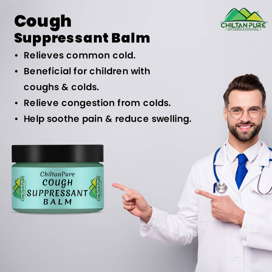 Cough Suppressant Balm – Chest Rub Balm, Relief from Cough, Cold, Nasal Decongestion, Topical Cough Suppressant 50ml - ChiltanPure
