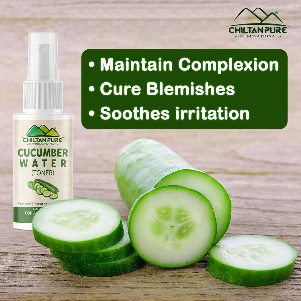 Cucumber Floral Water [Pocket Size 50ml] – Soothing & Calming Toner, Balances Skin Tone, Protect From Harmful Effects Of Sun & Good For All Skin Types - ChiltanPure
