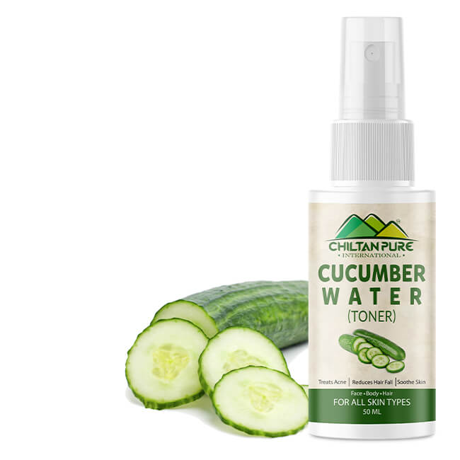 Cucumber Floral Water [Pocket Size 50ml] – Soothing & Calming Toner, Balances Skin Tone, Protect From Harmful Effects Of Sun & Good For All Skin Types - ChiltanPure