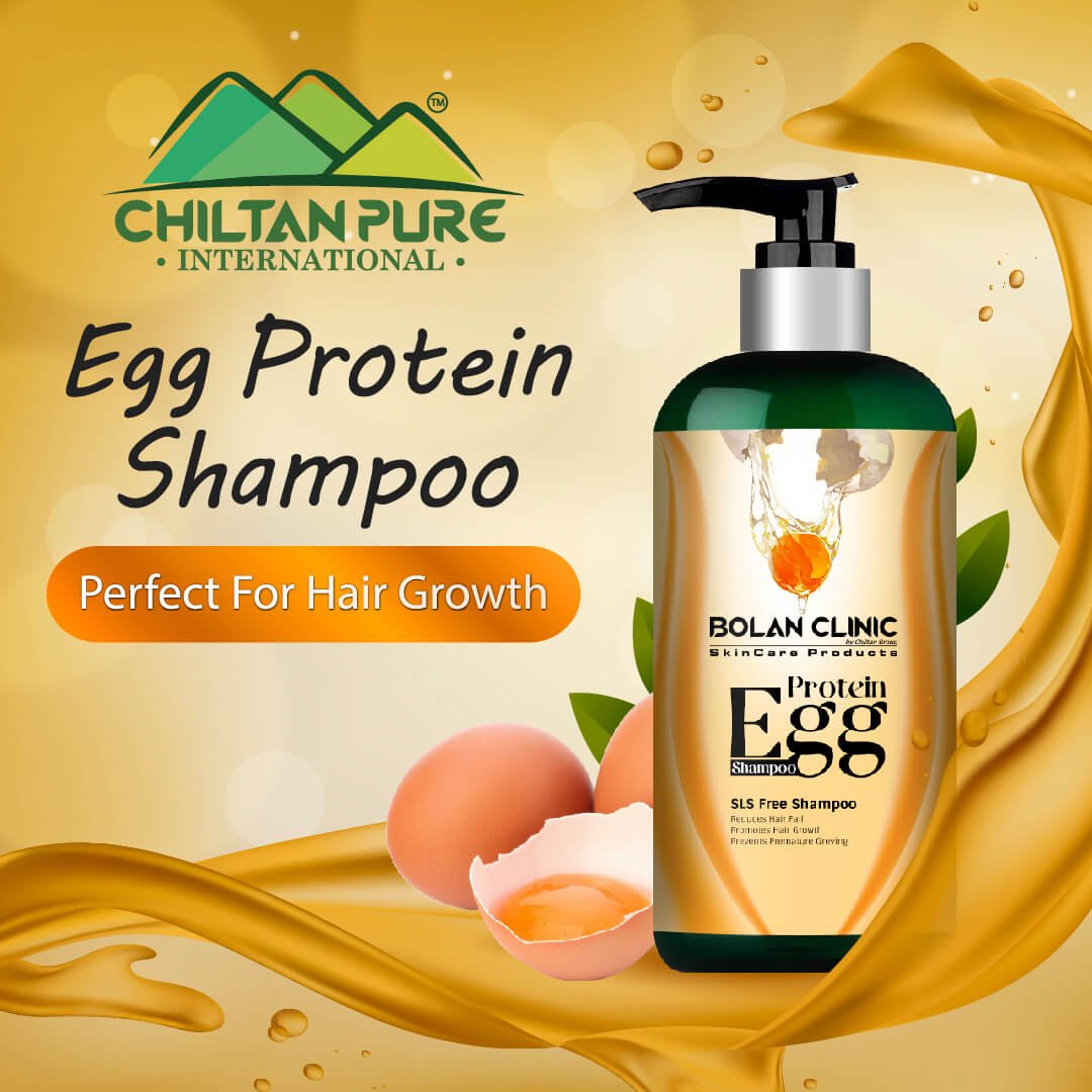Egg Shampoo - Boosts Hair Growth, Reduces Frizziness, Prevents Premature Hair Greying, Giving Perfect Strength, Shine & Smoothness to Hair! - ChiltanPure
