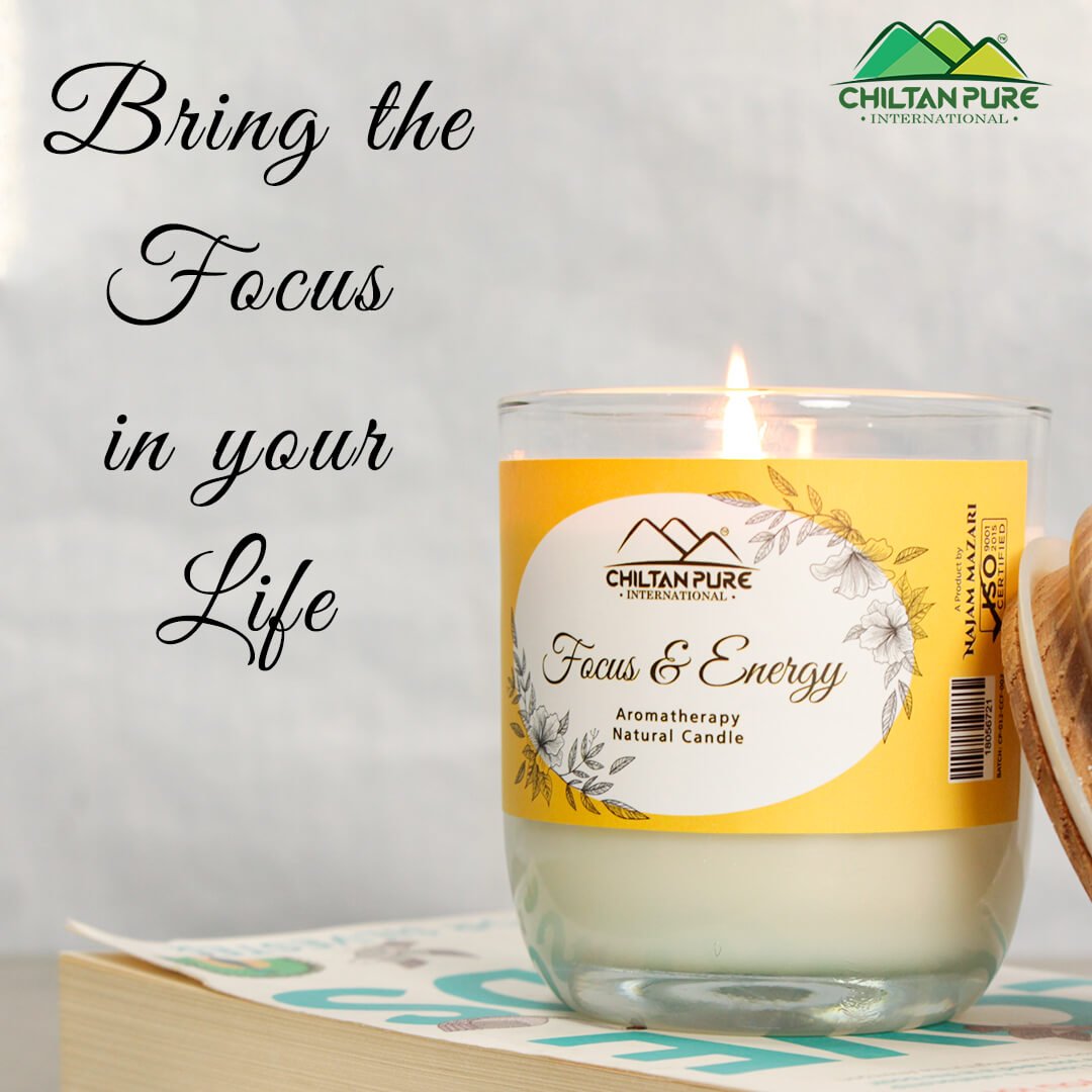 Focus & Energy Aromatherapy Candle – Warm up the Soul Inside!! 500g - ChiltanPure