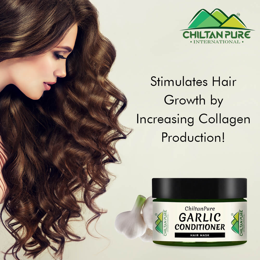 Garlic Conditioner Hair Mask – Promote Hair Growth, Balance PH Level of Hair, Makes Hair Healthy & Shiny 250 ml - ChiltanPure