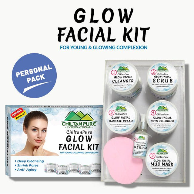 Glow Facial Kit (4x Results) – Deep Cleansing, Anti- Aging & Enhances Skin’s Natural Glow,, 5️⃣ ⭐⭐⭐⭐⭐ RATING - ChiltanPure