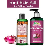Hair Fall-Fighting Combo - Anti Hair Fall Oil & Shampoo - Conditions Hair, Fights Split Ends, & Strengthen Hair Roots to Prevent Hair Shedding - ChiltanPure