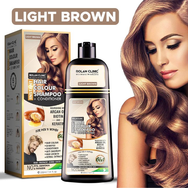 Instant Hair Color Shampoo + Conditioner (Light Brown) – A Blend Of Herbal Extracts – For Men & Women - ChiltanPure
