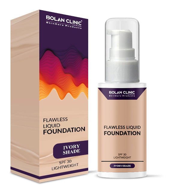 Ivory Foundation - Protects from Sun Damage SPF 30, Gives Matte Finish & Brightens the Face Makeup Appearance! - ChiltanPure