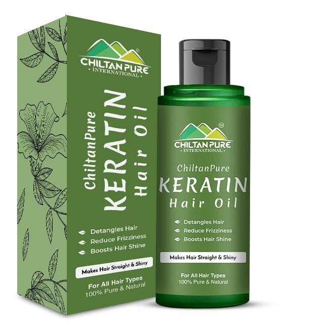 Keratin Hair Oil – Detangles Hair, Reduce Frizziness, Boosts Hair Shine & Restores Hair Damage - ChiltanPure