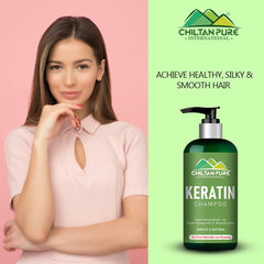 Keratin Shampoo – Promote Hair Growth, Restores Hair Protein, Makes Hair Shiny & Straight - ChiltanPure
