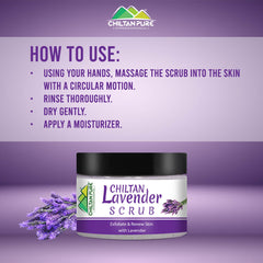 Lavender Face &amp; Body Scrub - Organic Gentle Exfoliating Face Scrub, Moisturizes &amp; Nourishes Skin, Makes Skin Super Soft - ChiltanPure