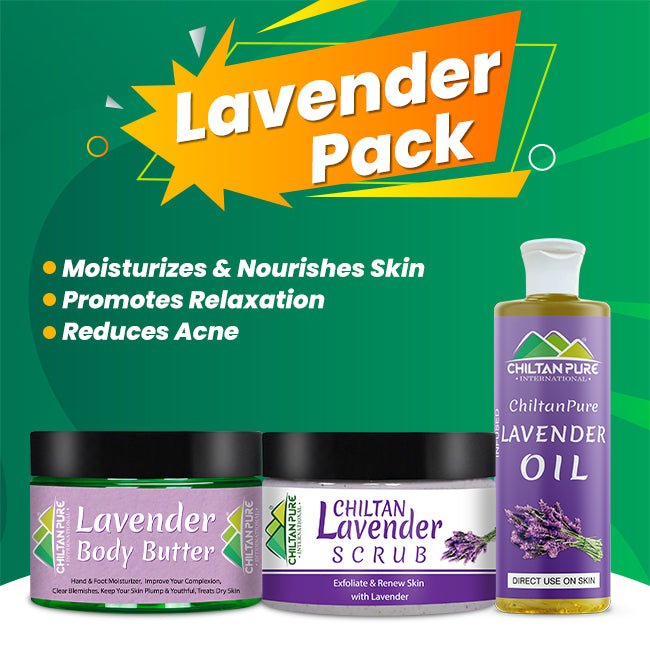 Lavender Pack - Promotes Relaxation, Clear Blemishes, Moisturizes & Exfoliates Skin - ChiltanPure