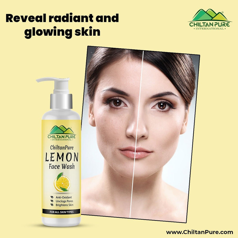 Lemon Face Wash – Anti – Acne, Protects Against UV Rays, Leaves Skin Soft & Dewy - ChiltanPure