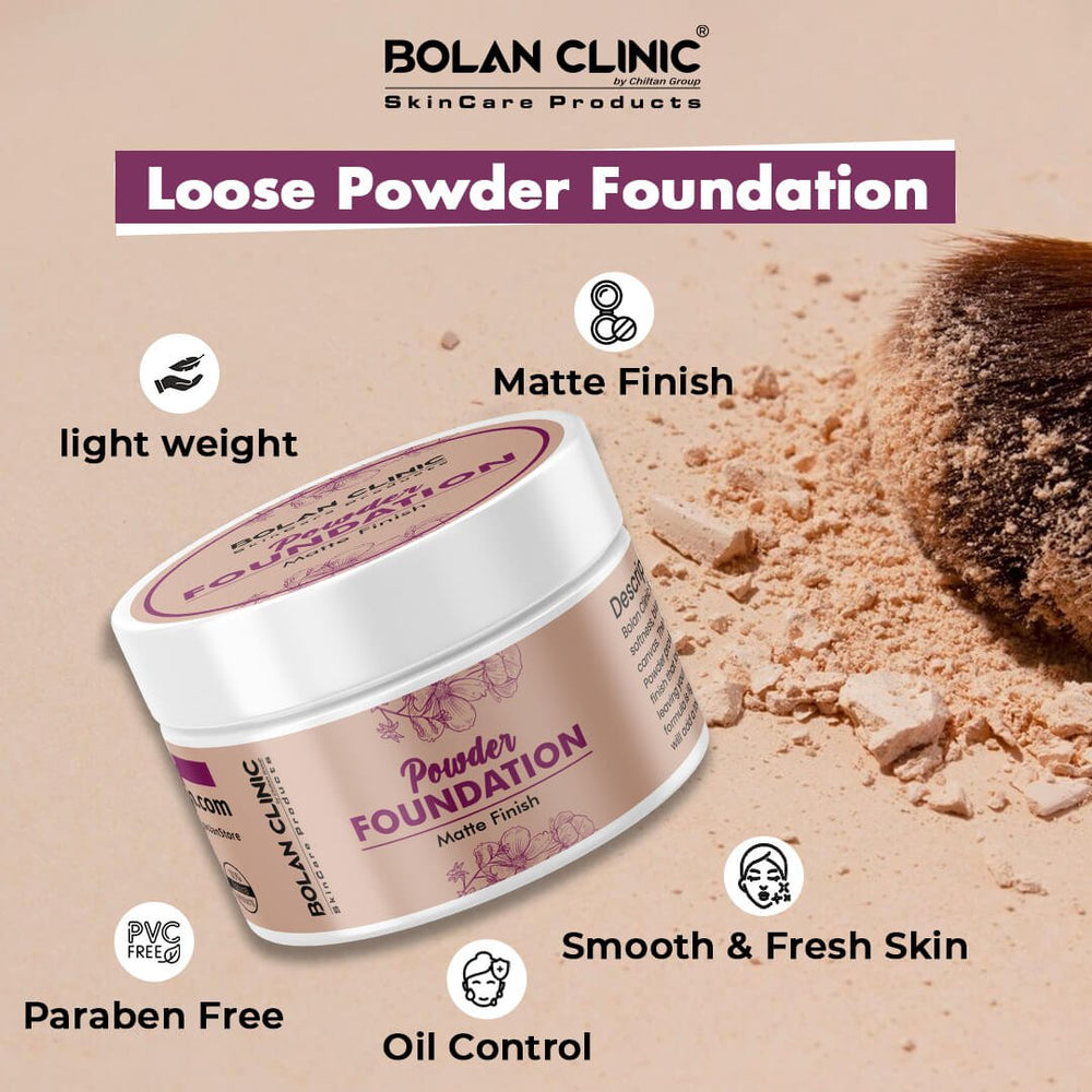 Loose Powder Foundation - Adds a Touch of Elegance to Your Makeup Look, Lightweight, Matte Finish, Velvety Softness & Flawless Canvas - ChiltanPure