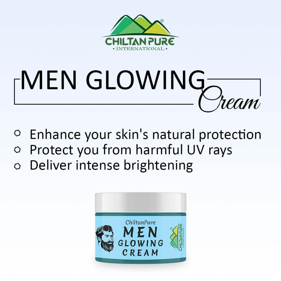 Men Glowing Cream – Light Weight Formula, Hydrates Skin, Fast Absorbing, Provides Glow to Skin & Restores Skin’s Elasticity 50ml - ChiltanPure
