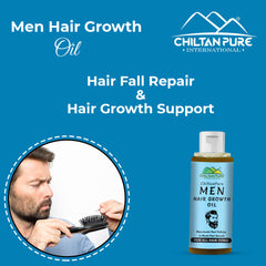Men Hair Growth Oil – Encourages Scalp Circulation, Repair Hair Damage, Rejuvenate Hair Follicles to Boost Hair Growth 120ml - ChiltanPure