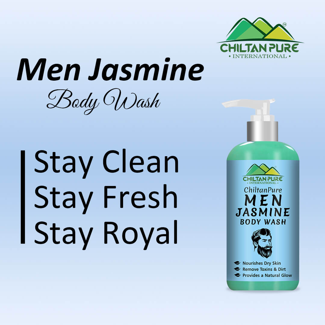Men Jasmine Body Wash – Nourishes Dry Skin, Remove Dirt & Toxins, Enhances Body’s Natural Glow & Provides a Deep, Effective Clean 250ml - ChiltanPure