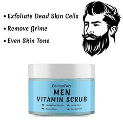 Men Vitamin Scrub – Exfoliates Dead Skin Cells, Remove Grime, Unclog Pores & Promotes Better Shave 100ml - ChiltanPure