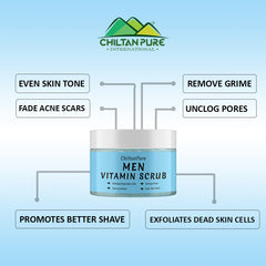 Men Vitamin Scrub – Exfoliates Dead Skin Cells, Remove Grime, Unclog Pores & Promotes Better Shave 100ml - ChiltanPure