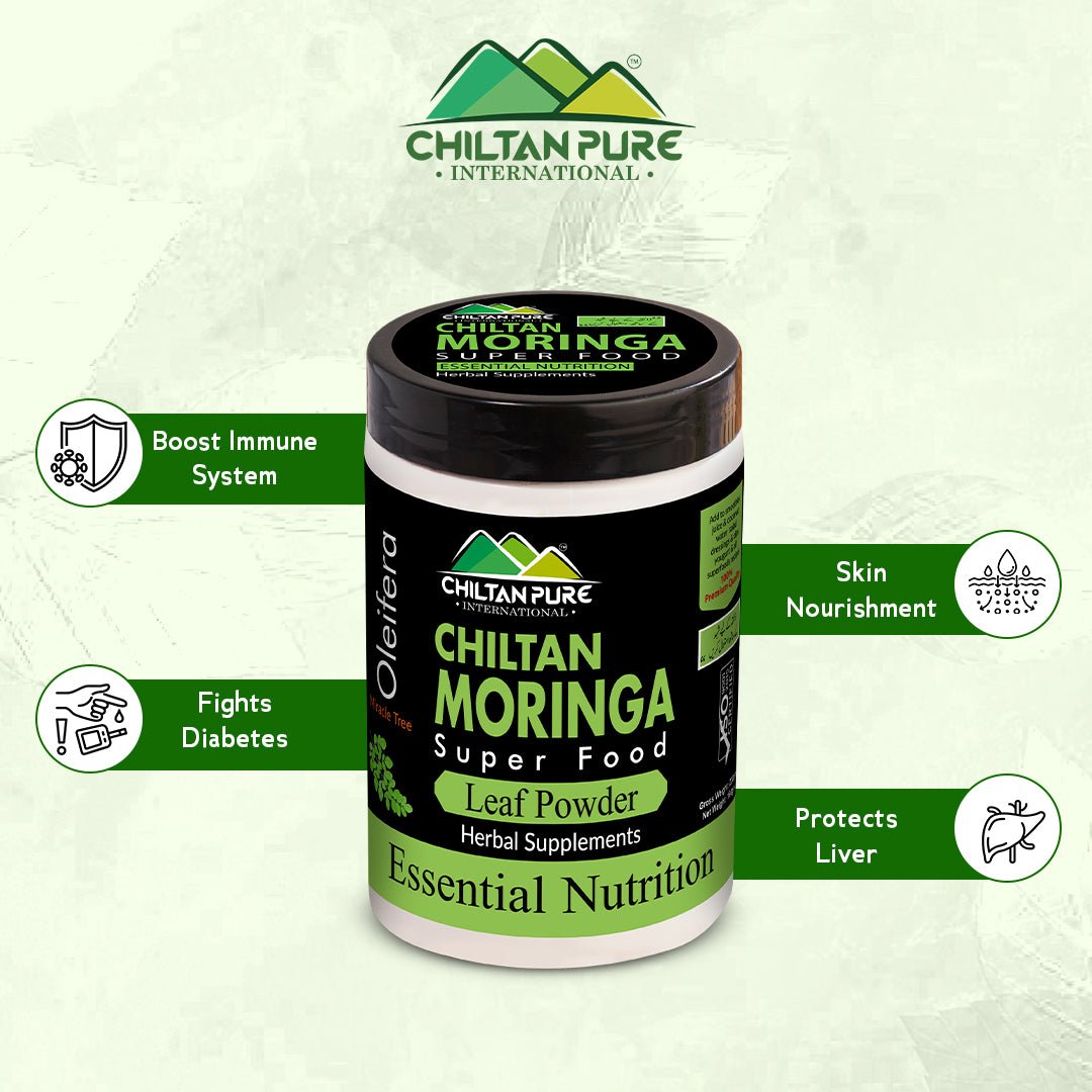 Moringa Powder SuperFood – Boost Metabolism [ کرشماتی پتوں سے 300 بیماریوں کا علاج - چلتن سہاجنا] - ChiltanPure
