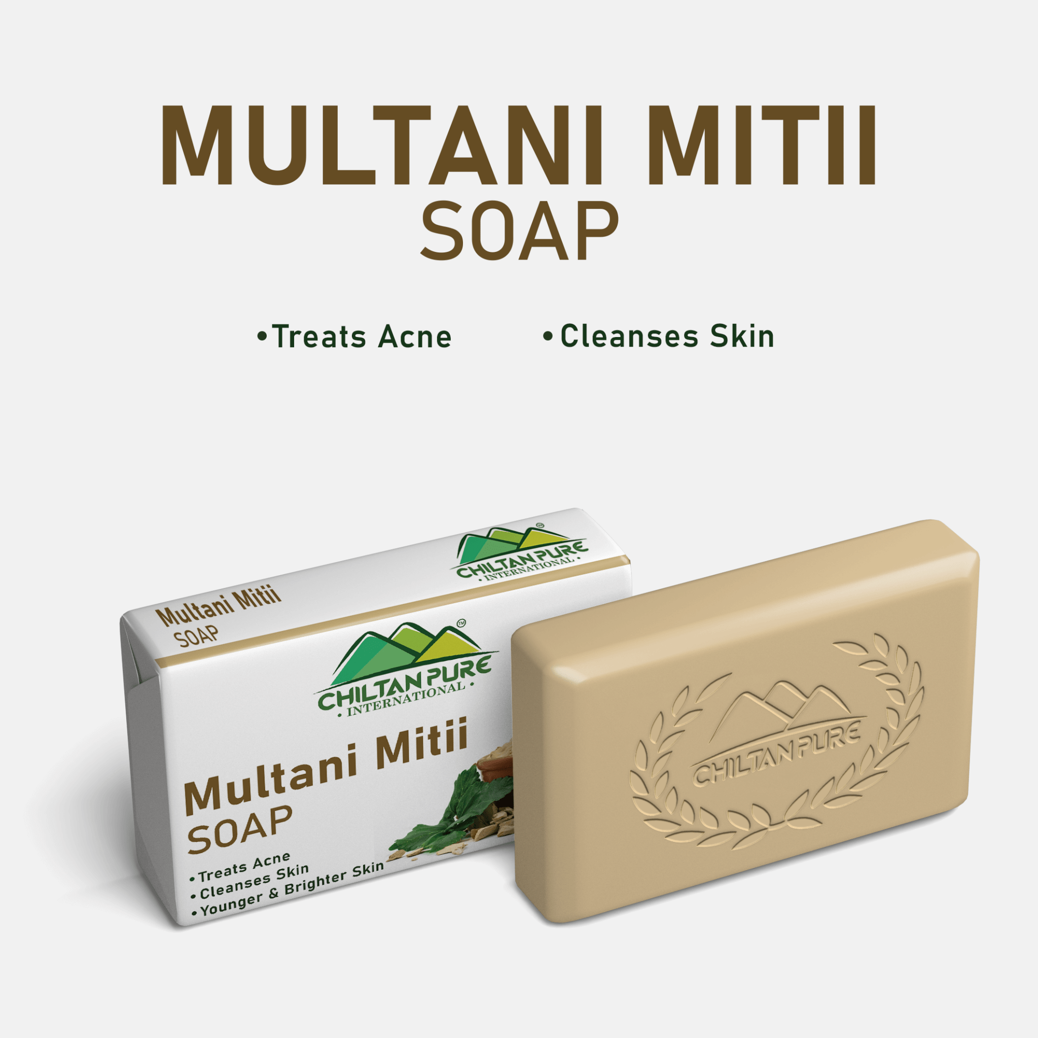 Multani Mitii Soap - Improve complexion, Oil Absorption, Improves Skin Tone - ChiltanPure