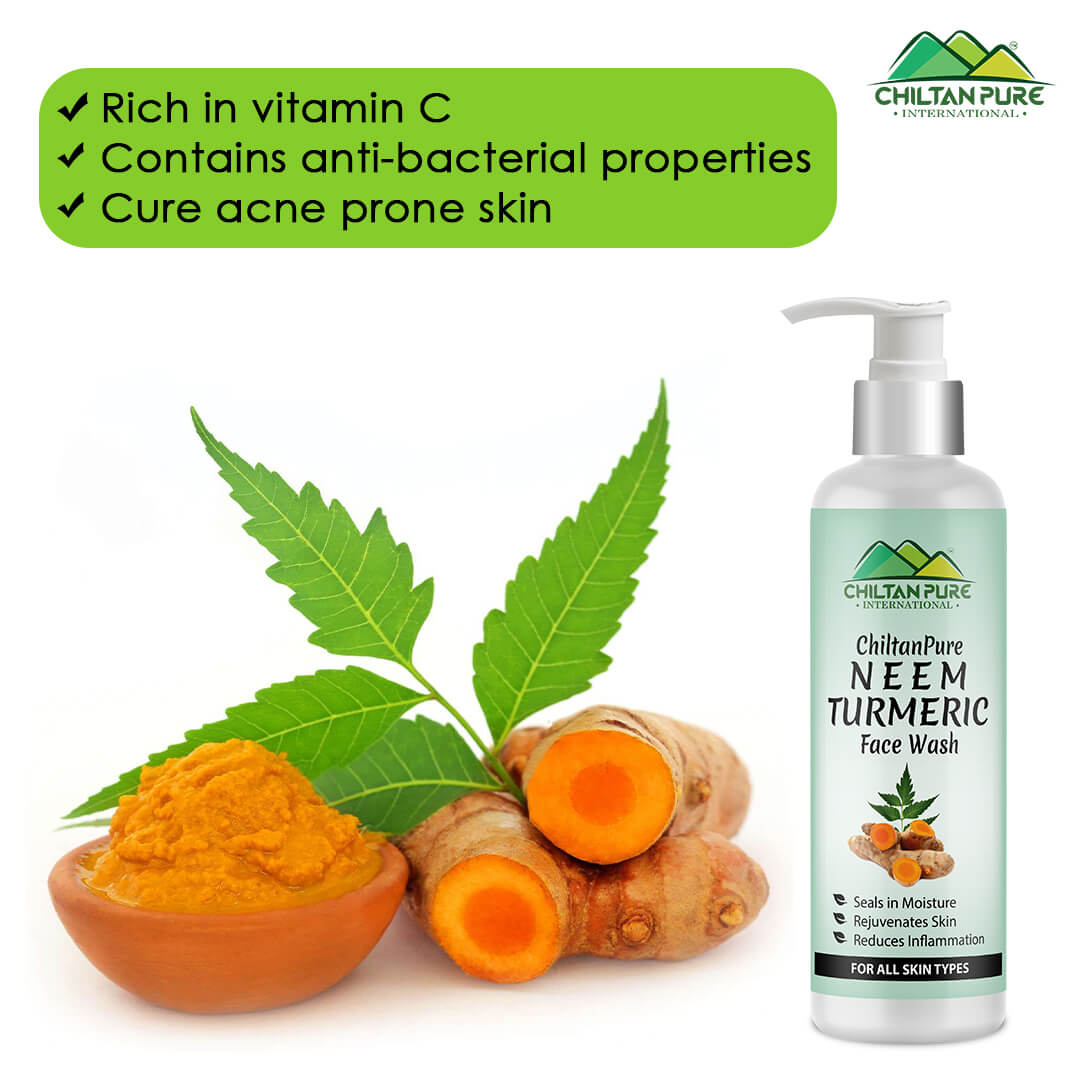 Neem & Turmeric Face Wash – Get Purifying Skin With Blend Of Pure Botanical Extracts - ChiltanPure