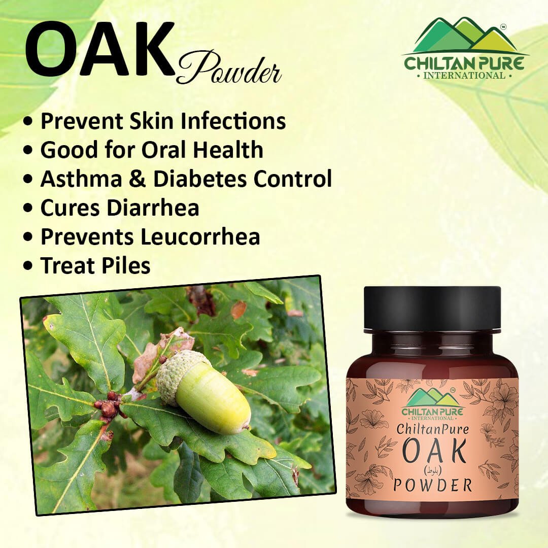 Oak Powder (Manjakani) – Improves Digestion, Helps Tissue Tightening in Women, Promotes Oral Health, Controls Asthma & Diabetes 120gm - ChiltanPure