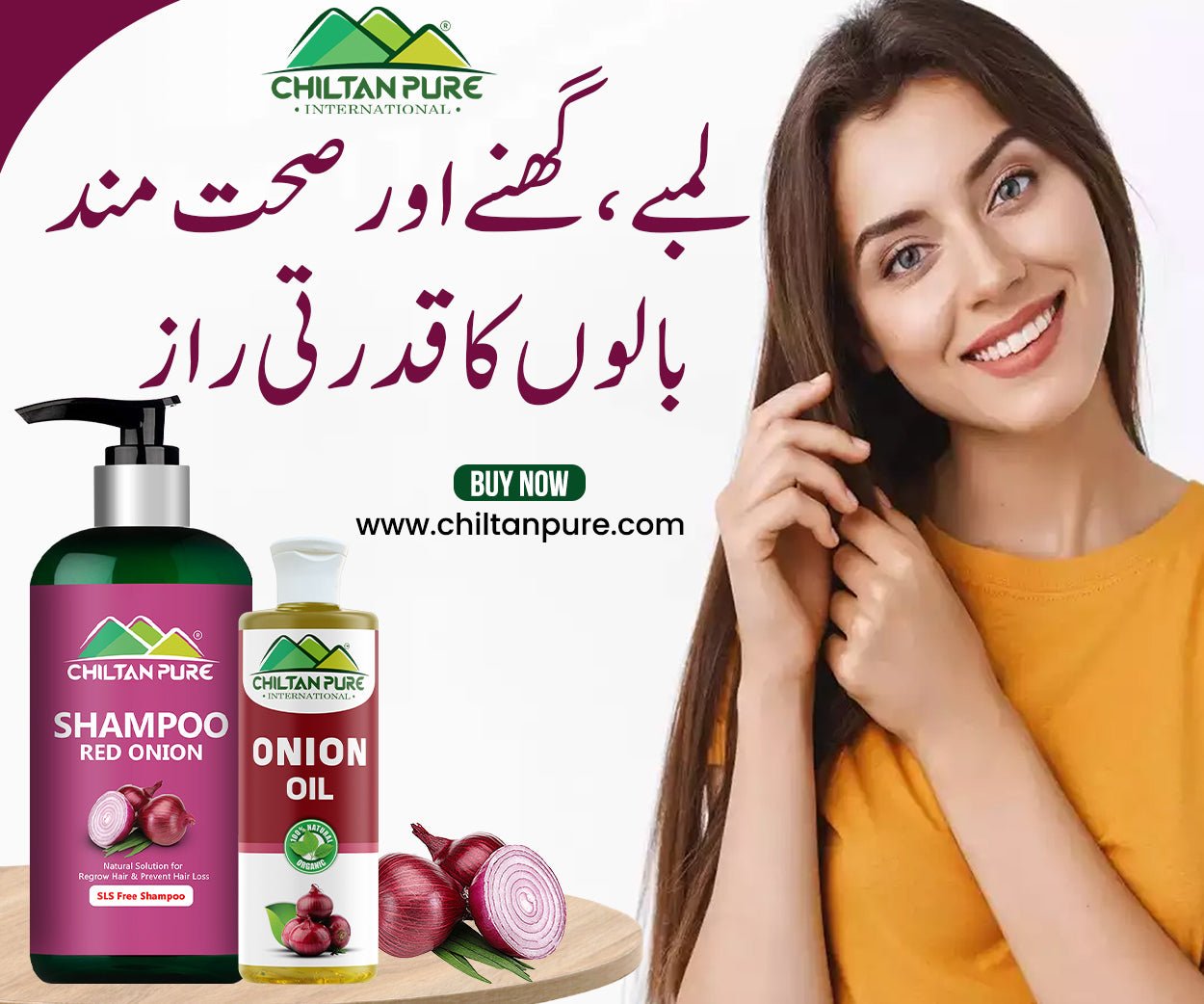 Onion Pack-Boosts Hair Growth, Nourishes Scalp, Lessen Hair Fall - ChiltanPure
