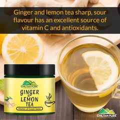 Organic Ginger &amp; Lemon Tea - Boosts Immune System, Helps In Weight Loss, Instant Relief From Nausea &amp; Indigestion - ChiltanPure