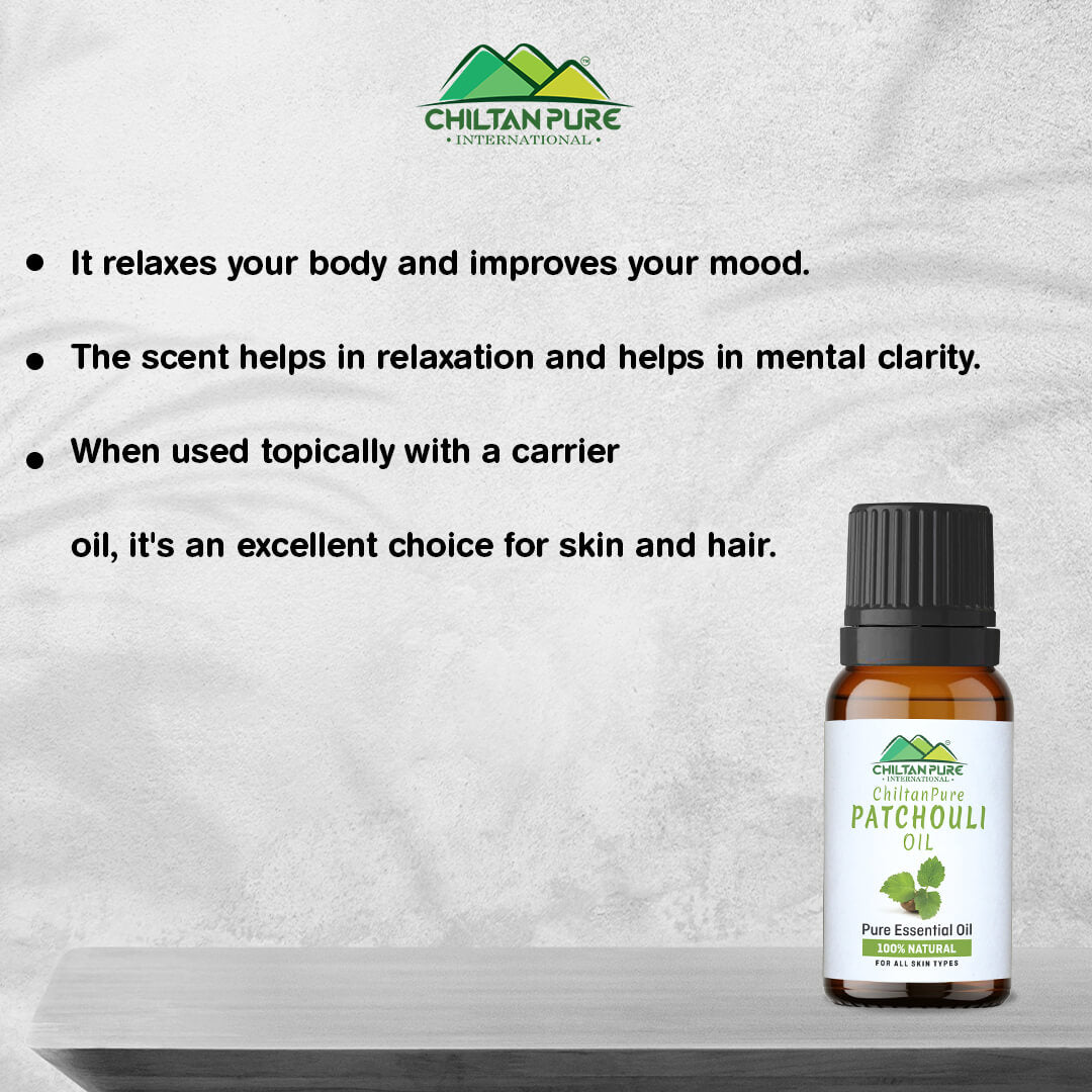 Patchouli Essential Oil - Fights Depression, Deodorizes Bad Odour &amp; Soothes Inflammation - ChiltanPure