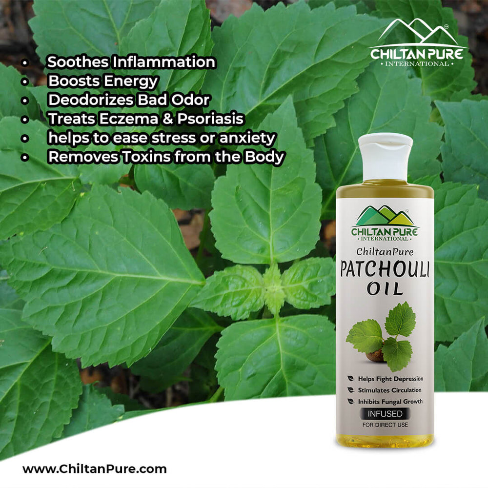 Patchouli Infused Oil - Fights Depression, Deodorizes Bad Odour &amp; Soothes Inflammation - ChiltanPure