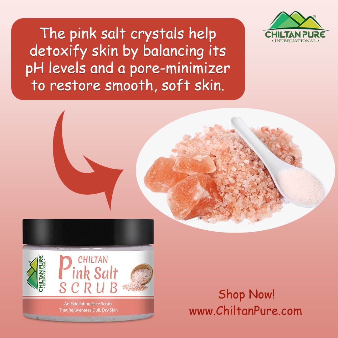 Pink Salt Face &amp; Body Scrub €“ Face Scrub To Exfoliate Dead Skin, Balance Body's pH, Nourishes &amp; Moisturizing Skin - ChiltanPure