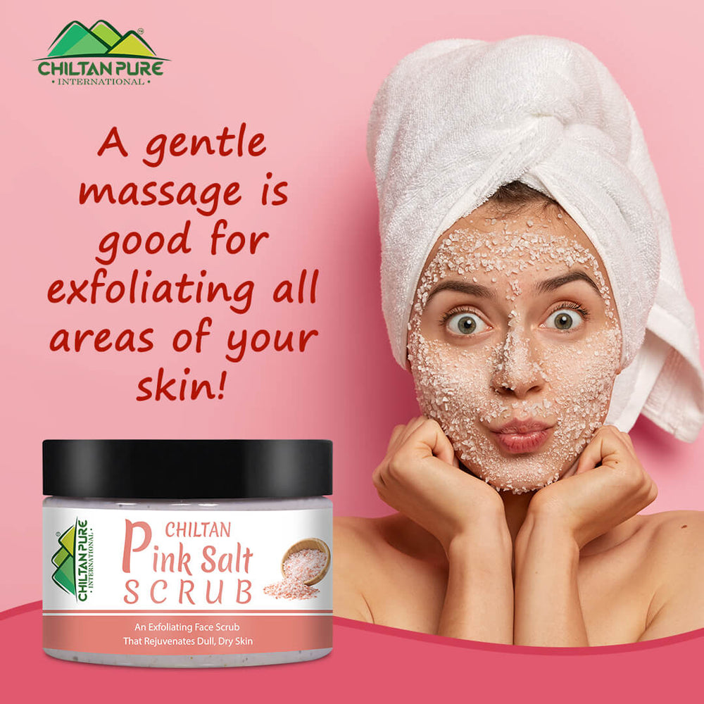 Pink Salt Face &amp; Body Scrub €“ Face Scrub To Exfoliate Dead Skin, Balance Body's pH, Nourishes &amp; Moisturizing Skin - ChiltanPure