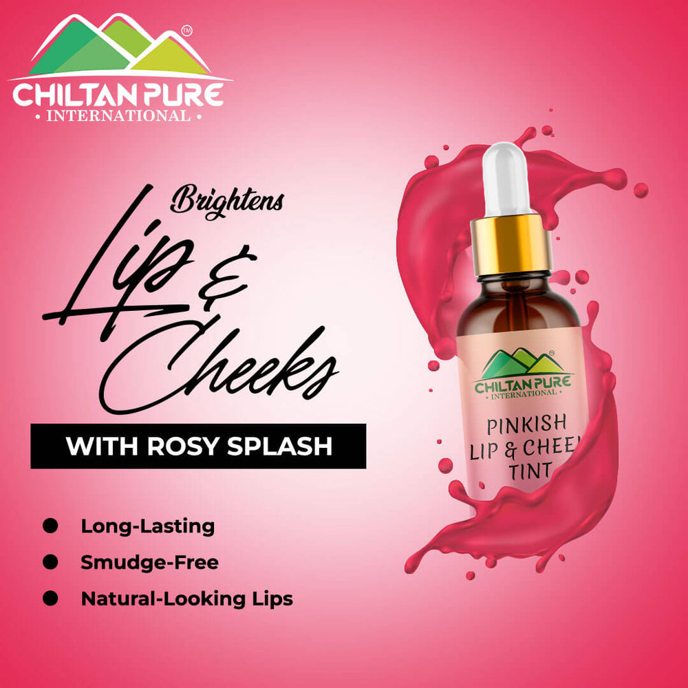 Pinkish Lips 👄 &amp; Cheek Tint - Organic Liquid stain for lips, Nourish Lips &amp; Hydrate lips all day - Most Favourite Tint in PAK 🇵🇰 - ChiltanPure