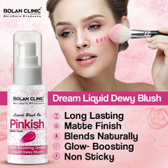 Pinkish Liquid Blush On – Long Lasting, Glow – Boosting, Dream Liquid Dewy Blush with Matte Finish - ChiltanPure