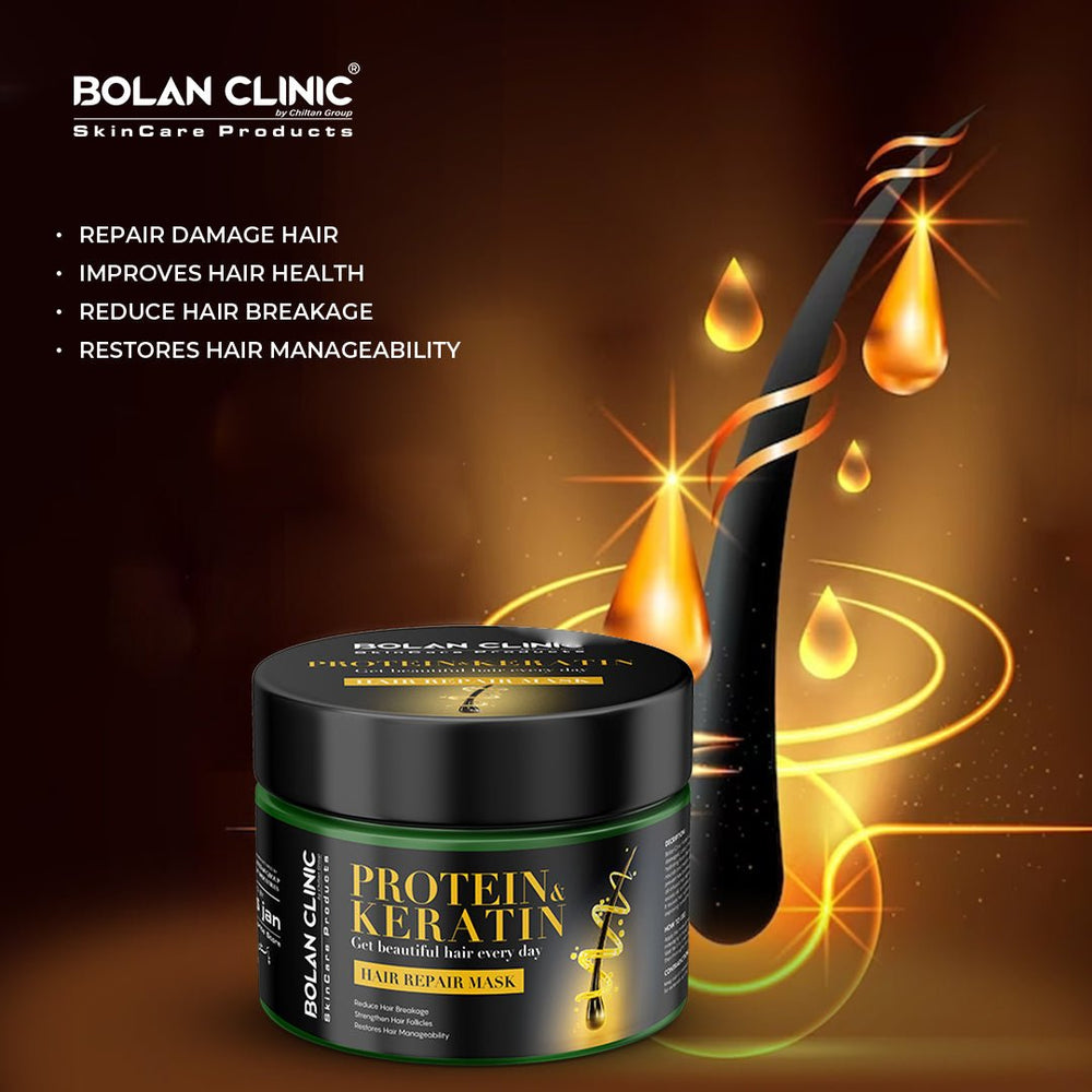 Protein & Keratin Hair Repair Mask - Nourish Hair Follicles, Improve Flexibility, and Make Hair Lustrous and Smooth - ChiltanPure