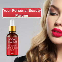 Reddish Lips & Cheek Tint – Pure Organic Liquid stain for lips, cheeks & eyelids – Give face fresh look Moisturize lips- 100% Organic Lip Stain - ChiltanPure