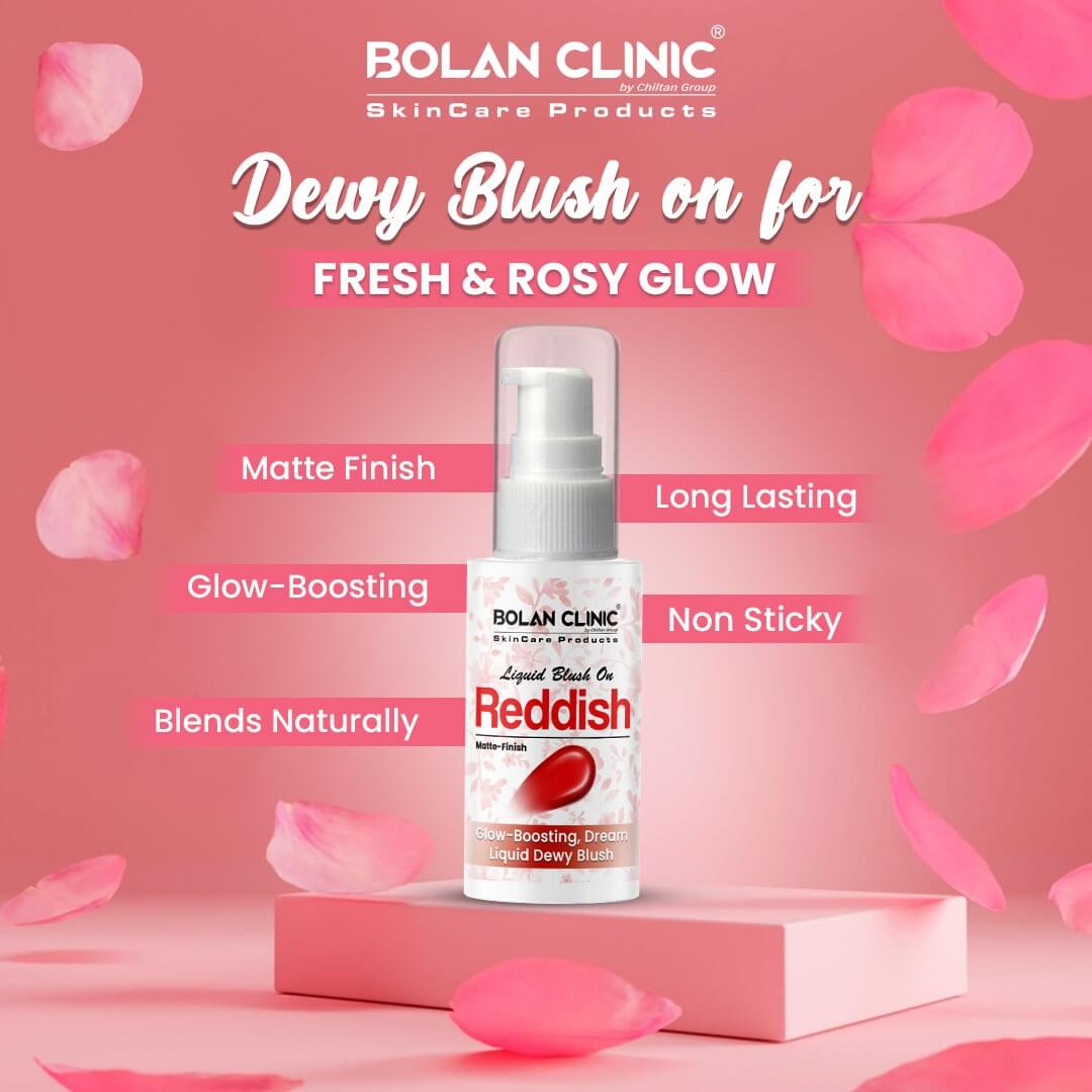 Reddish Liquid Blush On – Long Lasting, Glow–Boosting, Dream Liquid Dewy Blush with Matte Finish - ChiltanPure