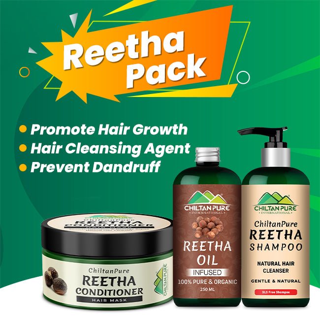 Reetha Pack - Natural Hair Cleanser, Prevents Hair Loss & Dandruff. - ChiltanPure