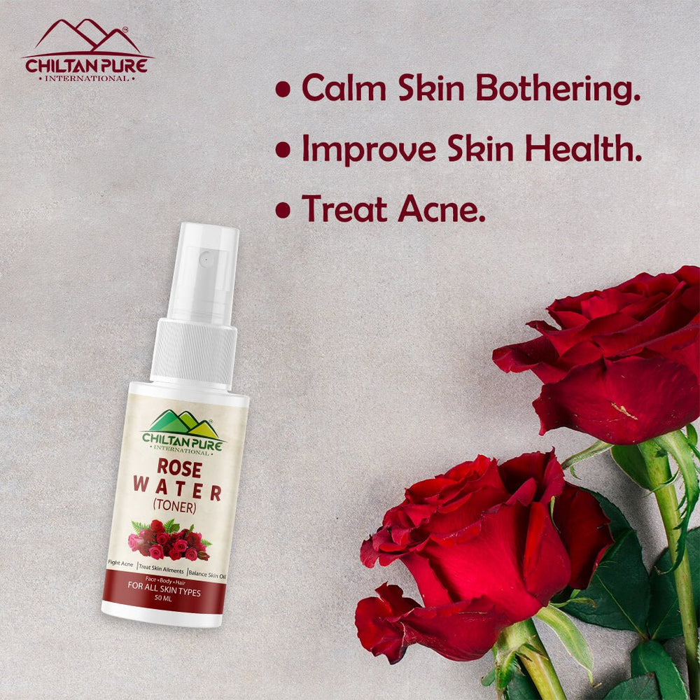 Rose Floral Water [Pocket Size 50ml] – Immerse Your Skin With Our Hydrating Facial Toner, Perfect For Dewy & Radiant Skin, Use As A Makeup Remover - ChiltanPure