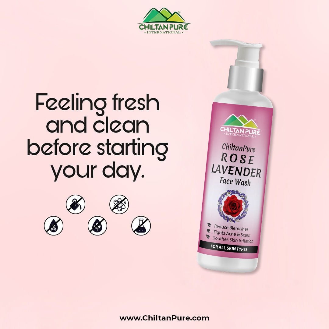 Rose & Lavender Face Wash – Rejuvenates Skin, Promotes Even Skin Tone, Refreshes & Restores skin - ChiltanPure
