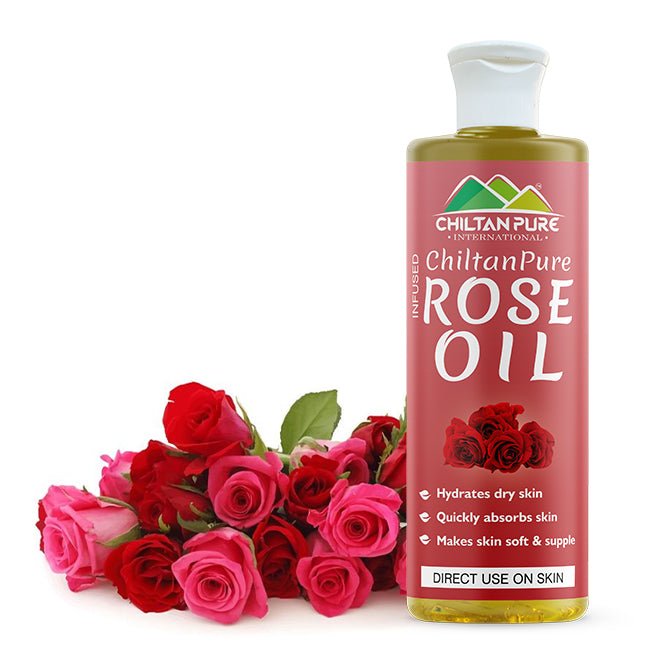 Rose Oil – Rose oil excellent for skin hydration, skin cell turnover, rich in antioxidants 100% pure organic [Infused] - ChiltanPure