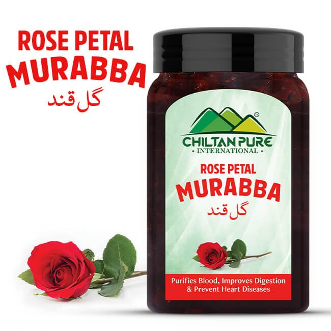 Rose Petal (Gulkand) Murabba - Made from Pure Rose Petals, Purifies Blood, Boost Digestion, Relieves Acidity & Protect Against Heart Diseases - ChiltanPure