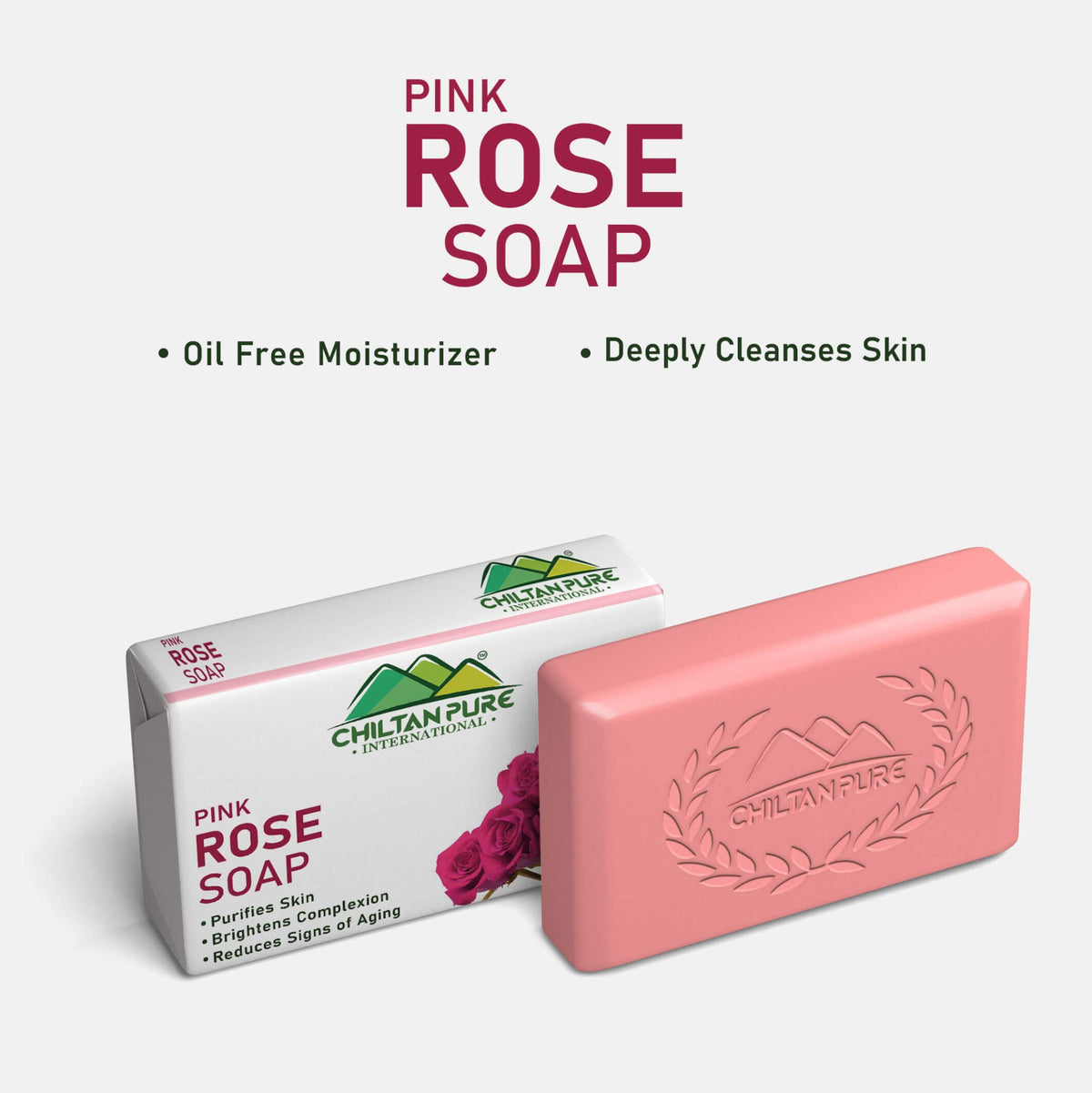 Rose Soap - Cleanses Skin, Anti-Inflammatory, Face and Body Use - ChiltanPure