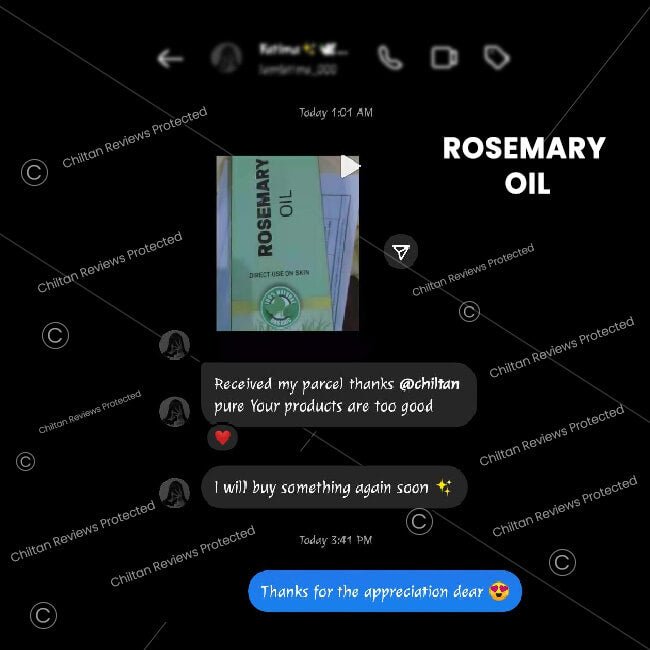 Rosemary Oil – Deeply hydrates skin, aids in controlling sebum production, reduces blemishes 100% pure organic [Infused] - ChiltanPure
